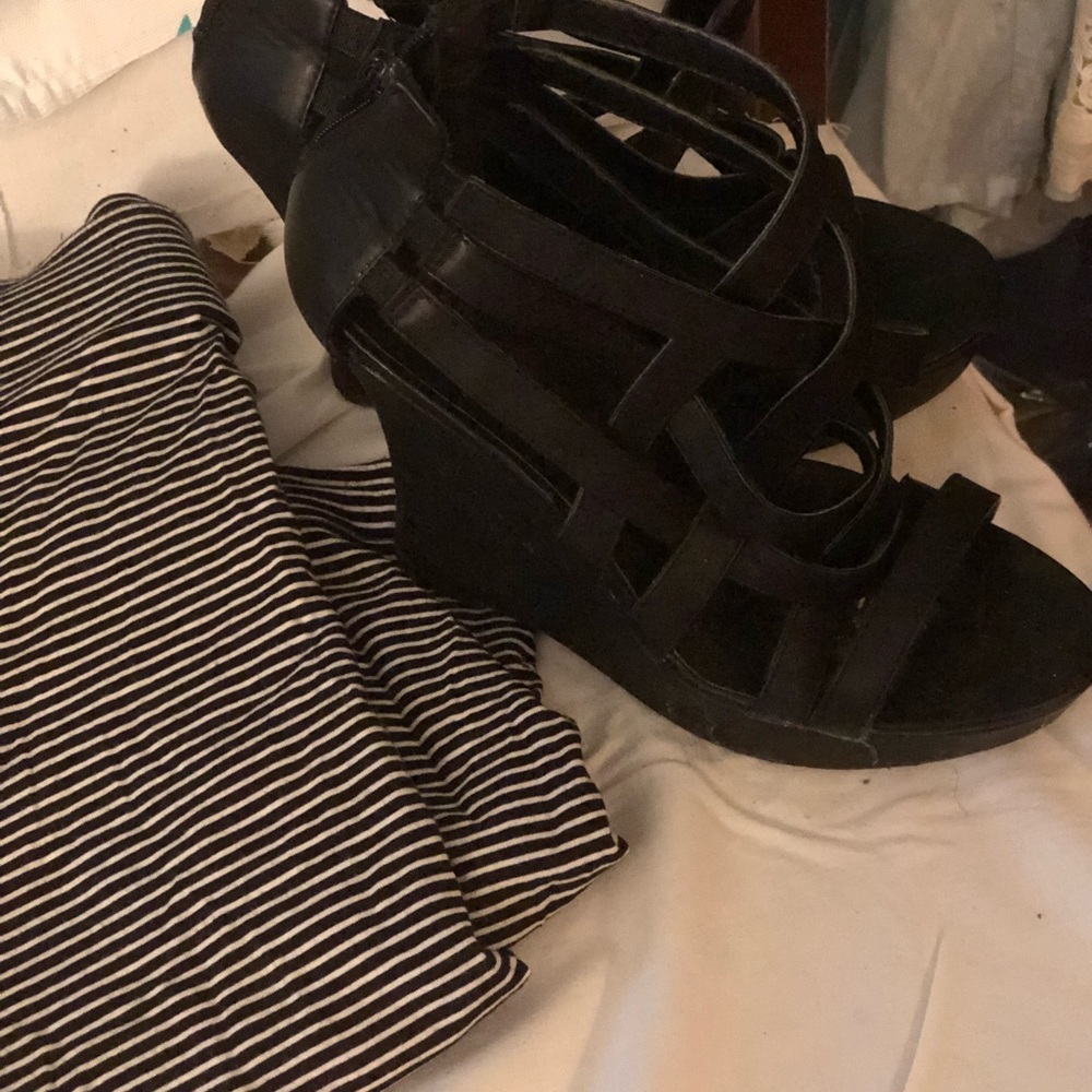 black 4 inch wedge heel